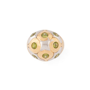 Bague boule de la maison Bvlgari en péridot  en or bi-colore