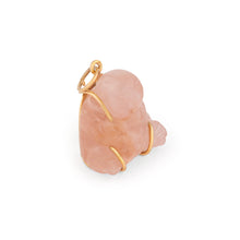 Charger l&#39;image dans la galerie, Pendentif représentant un Bouddha quartz rose sculptée
