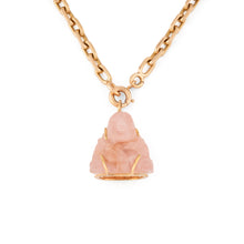 Charger l&#39;image dans la galerie, Pendentif représentant un Bouddha quartz rose sculptée
