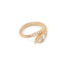Charger l&#39;image dans la galerie, Bague serpent  en diamant taille ancienne en or jaune

