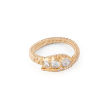 Charger l&#39;image dans la galerie, Bague serpent  en diamant taille ancienne en or jaune
