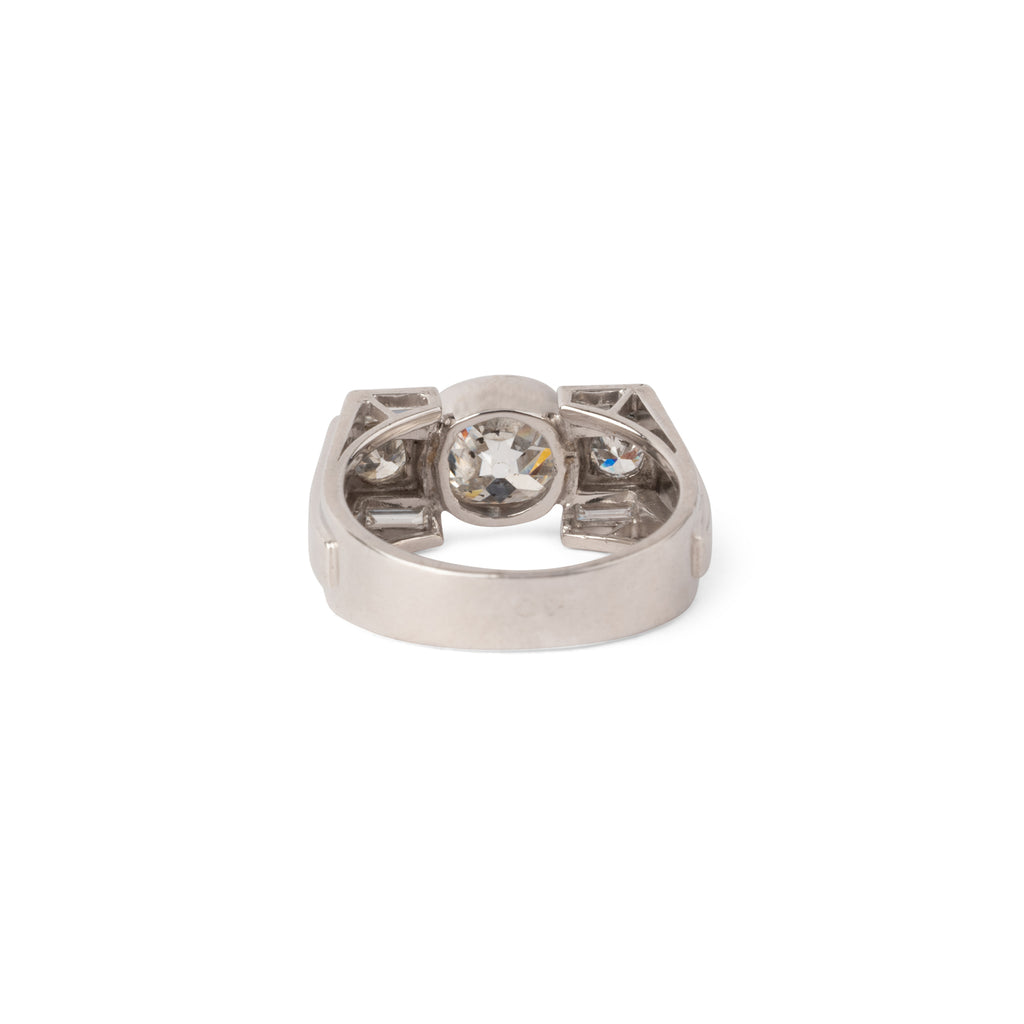 Bague platine Art déco et diamant