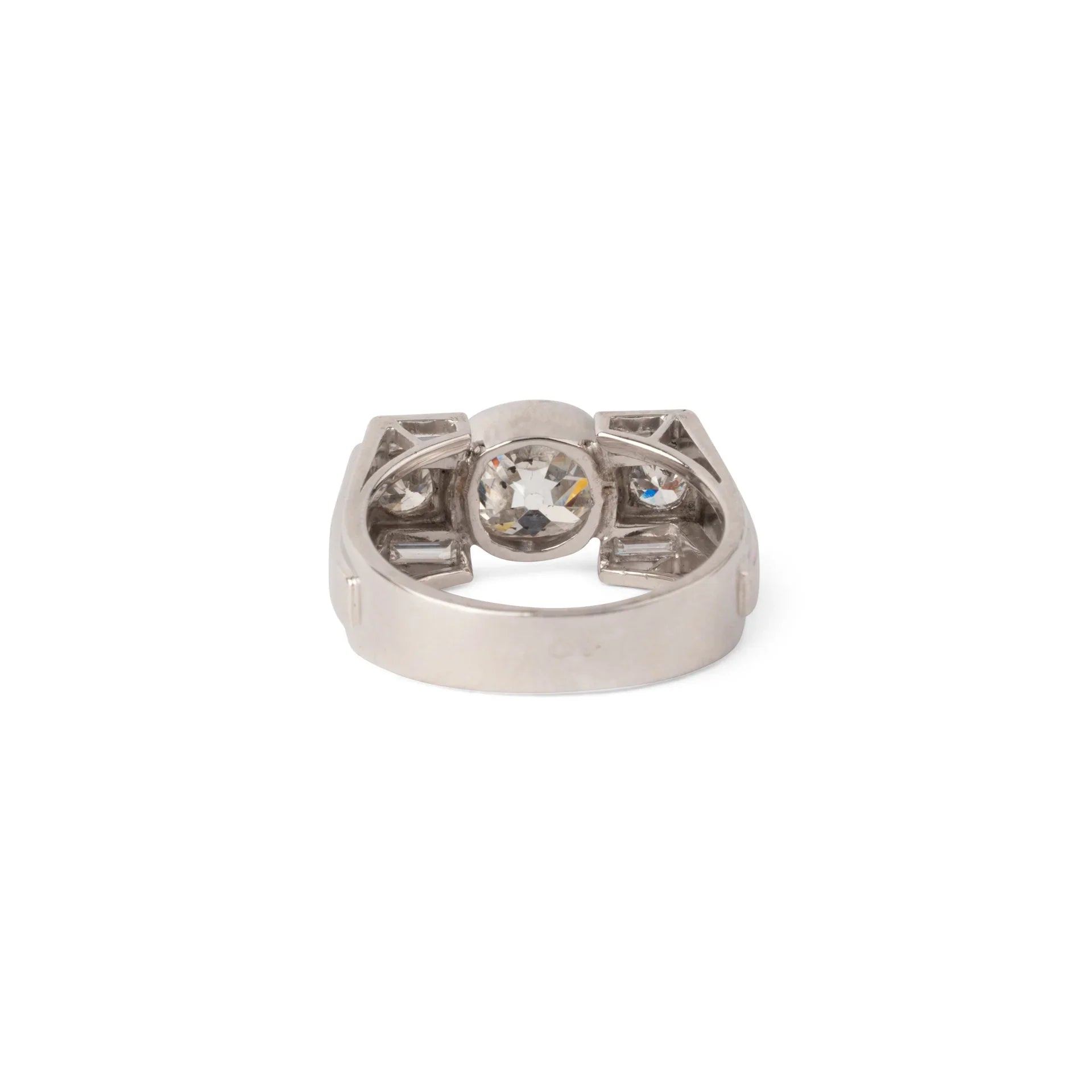 Bague platine Art déco et diamant