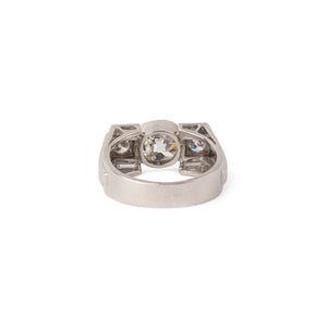 Bague platine Art déco et diamant