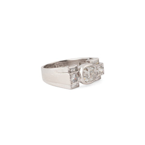 Bague platine Art déco et diamant