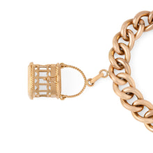 Charger l&#39;image dans la galerie, Bracelet or rose 18k,maillon gourmette orné de 4 breloques
