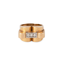 Charger l&#39;image dans la galerie, Bague Tank en or jaune et diamants
