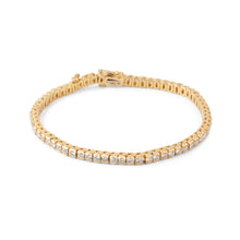 Charger l&#39;image dans la galerie, Bracelet riviere en diamant, sur or jaune en serti semi-clos
