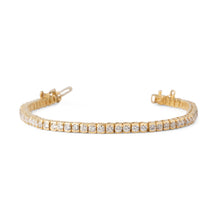 Charger l&#39;image dans la galerie, Bracelet riviere en diamant, sur or jaune en serti semi-clos
