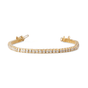 Bracelet riviere en diamant, sur or jaune en serti semi-clos