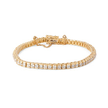 Charger l&#39;image dans la galerie, Bracelet riviere en diamant, sur or jaune en serti semi-clos

