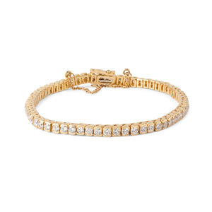 Bracelet riviere en diamant, sur or jaune en serti semi-clos