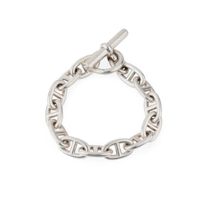 Bracelet en argent de la maison Hermès modèle iconique chaine d'ancre.