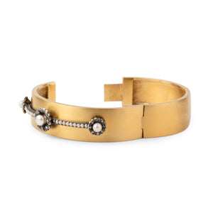 Bracelet jonc or jaune Napoleon III en perles