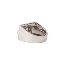 Charger l&#39;image dans la galerie, Bague rectangulaire en platine et or
