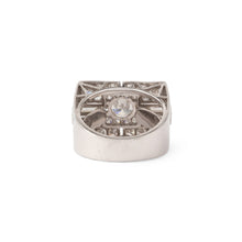 Charger l&#39;image dans la galerie, Bague rectangulaire en platine et or
