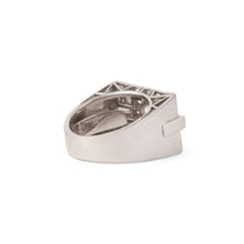 Charger l&#39;image dans la galerie, Bague rectangulaire en platine et or
