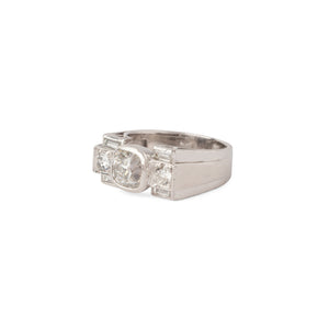 Bague platine Art déco et diamant