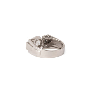Bague platine Art déco et diamant