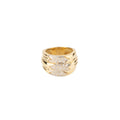 Bague 3 rangs en or jaune et diamant