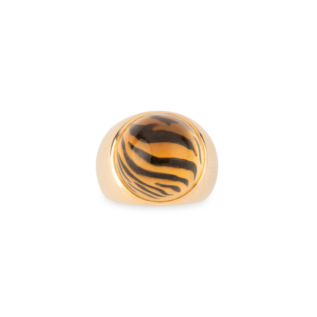 Bague Poiray avec citrine et nacre émaillée