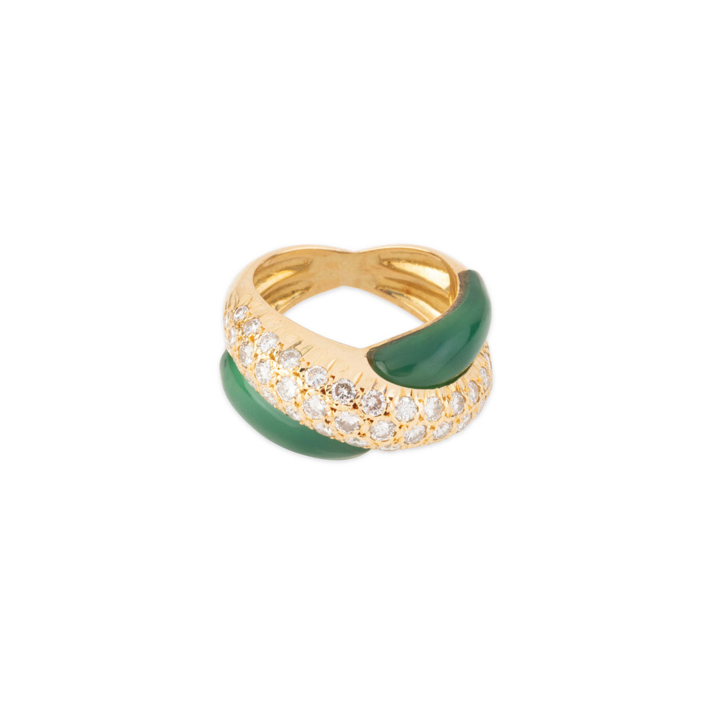 Bague Van Cleef & Arpels en diamants et chrysoprase
