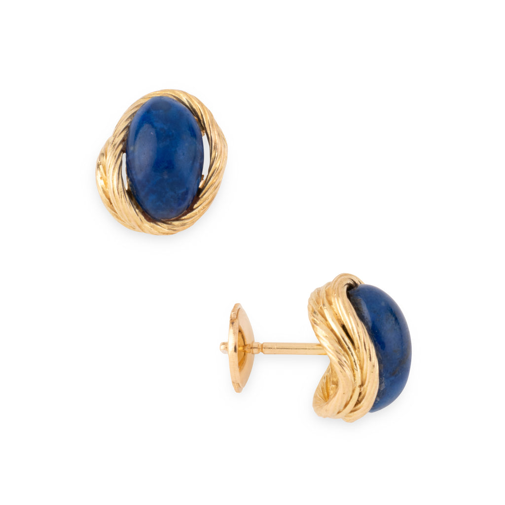 Boucles d'oreilles van Cleef & Arpels en or jaune et lapis lazuli