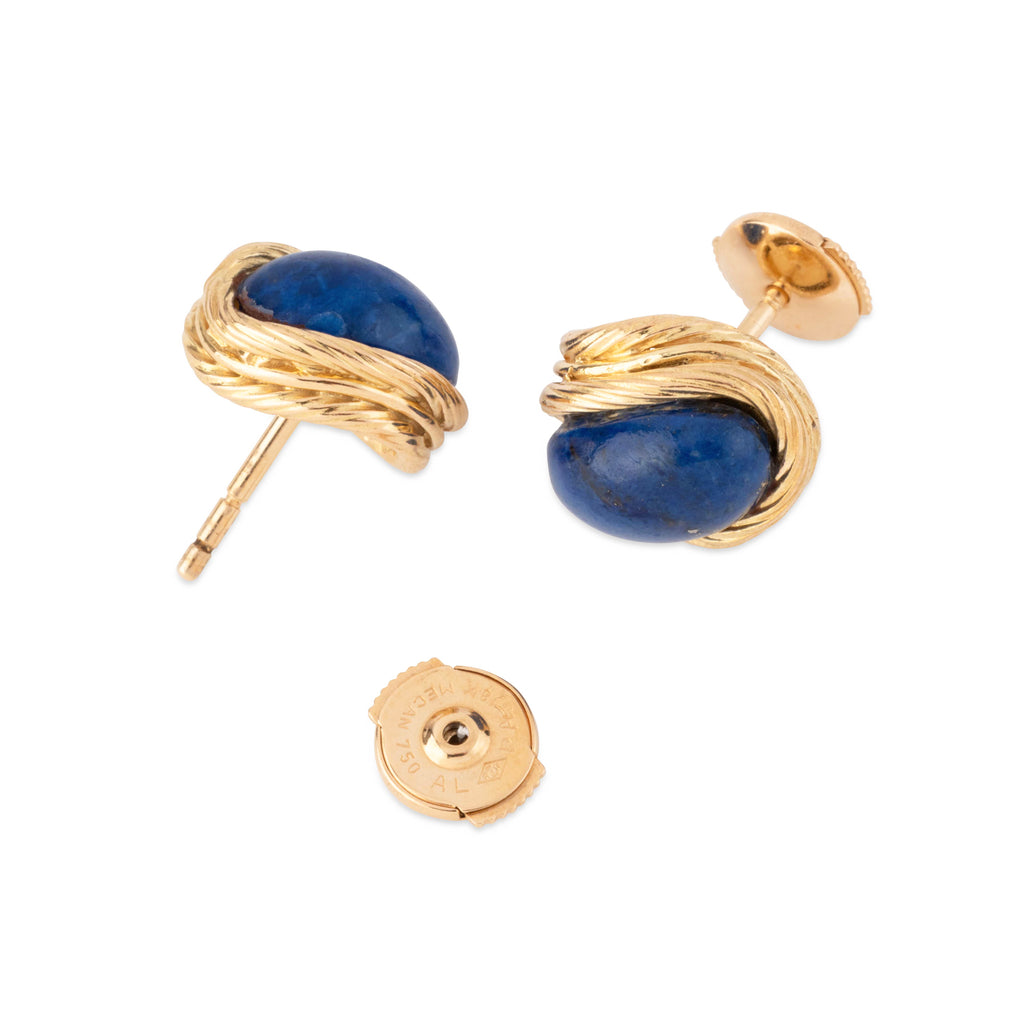 Boucles d'oreilles van Cleef & Arpels en or jaune et lapis lazuli