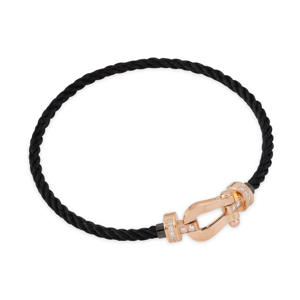 Bracelet rose et diamants force 10 de la maison Fred