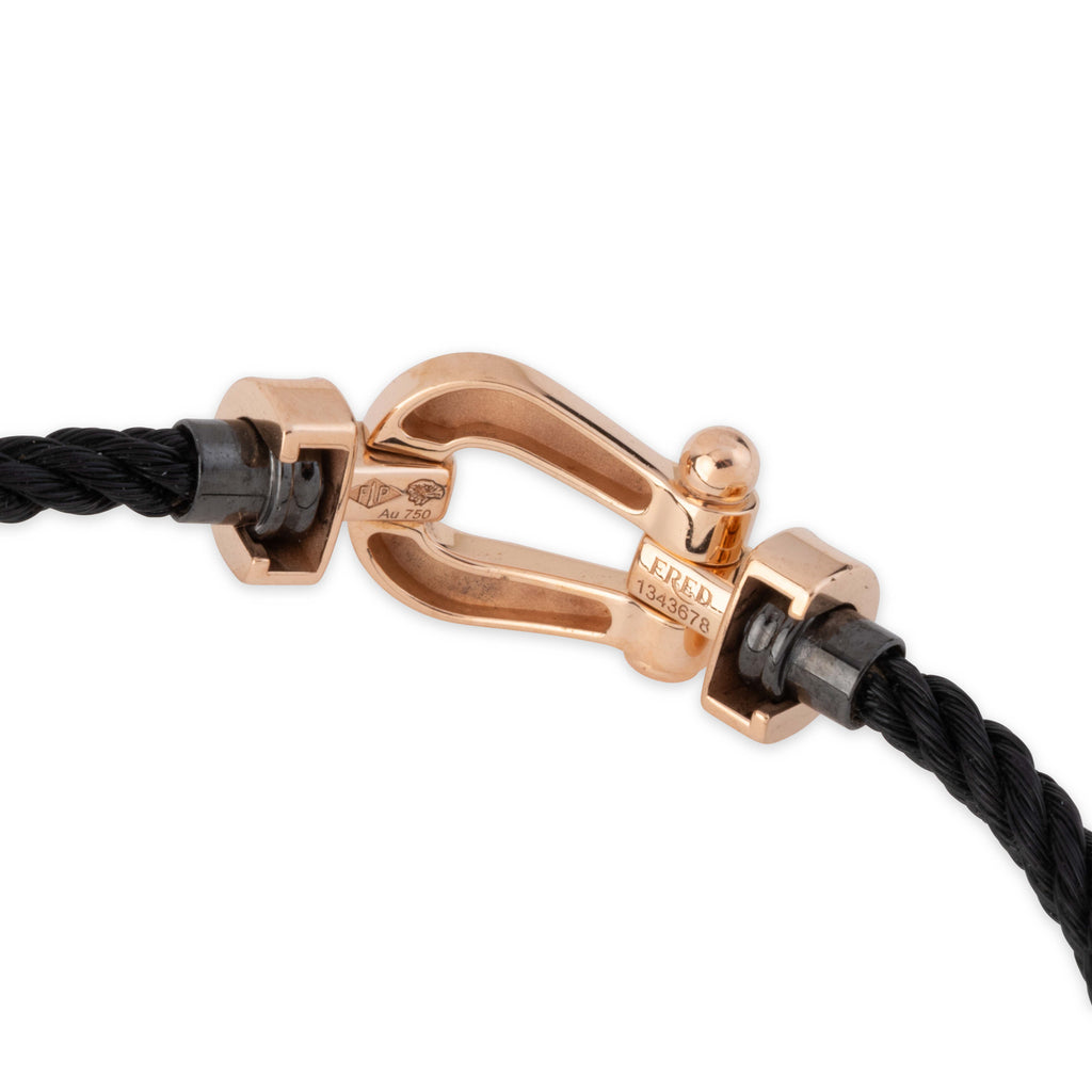 Bracelet rose et diamants force 10 de la maison Fred