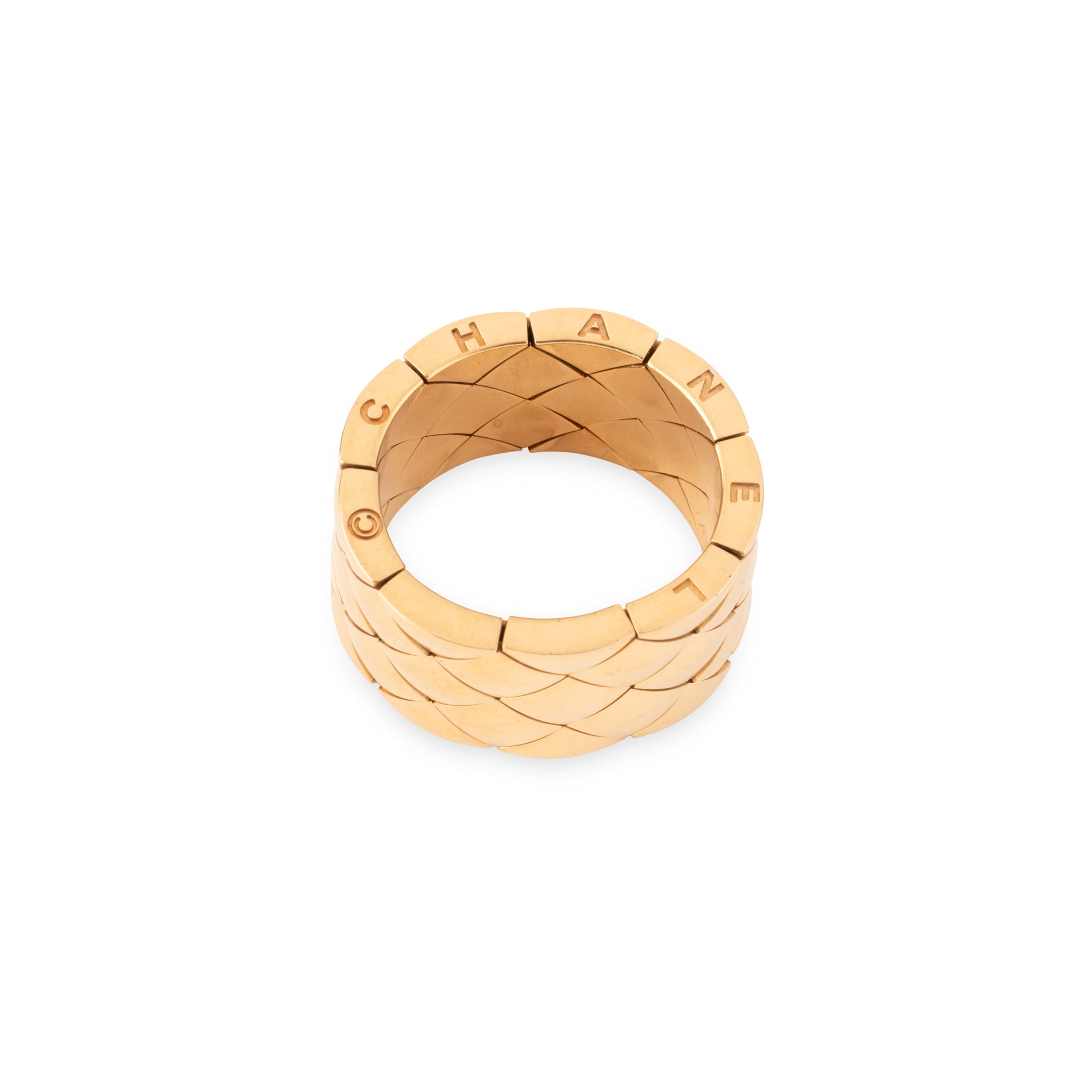 Bague Chanel "Matelassé" en or jaune