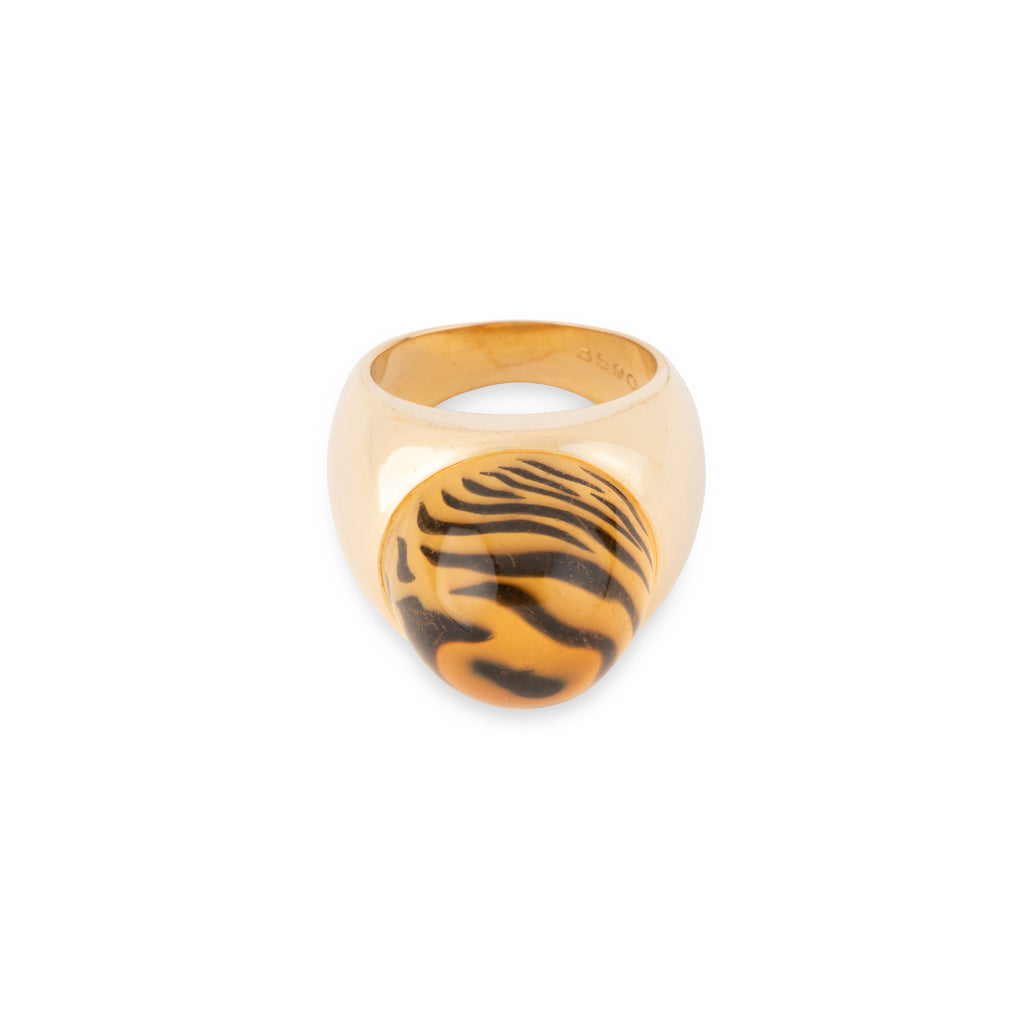 Bague Poiray avec citrine et nacre émaillée
