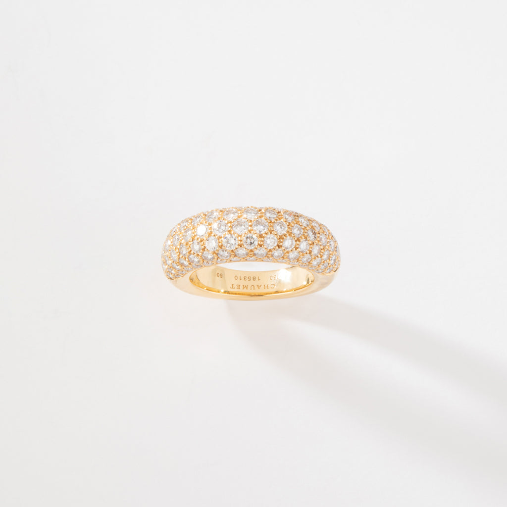 Bague jonc or jaune  en diamant de la maison Chaumet
