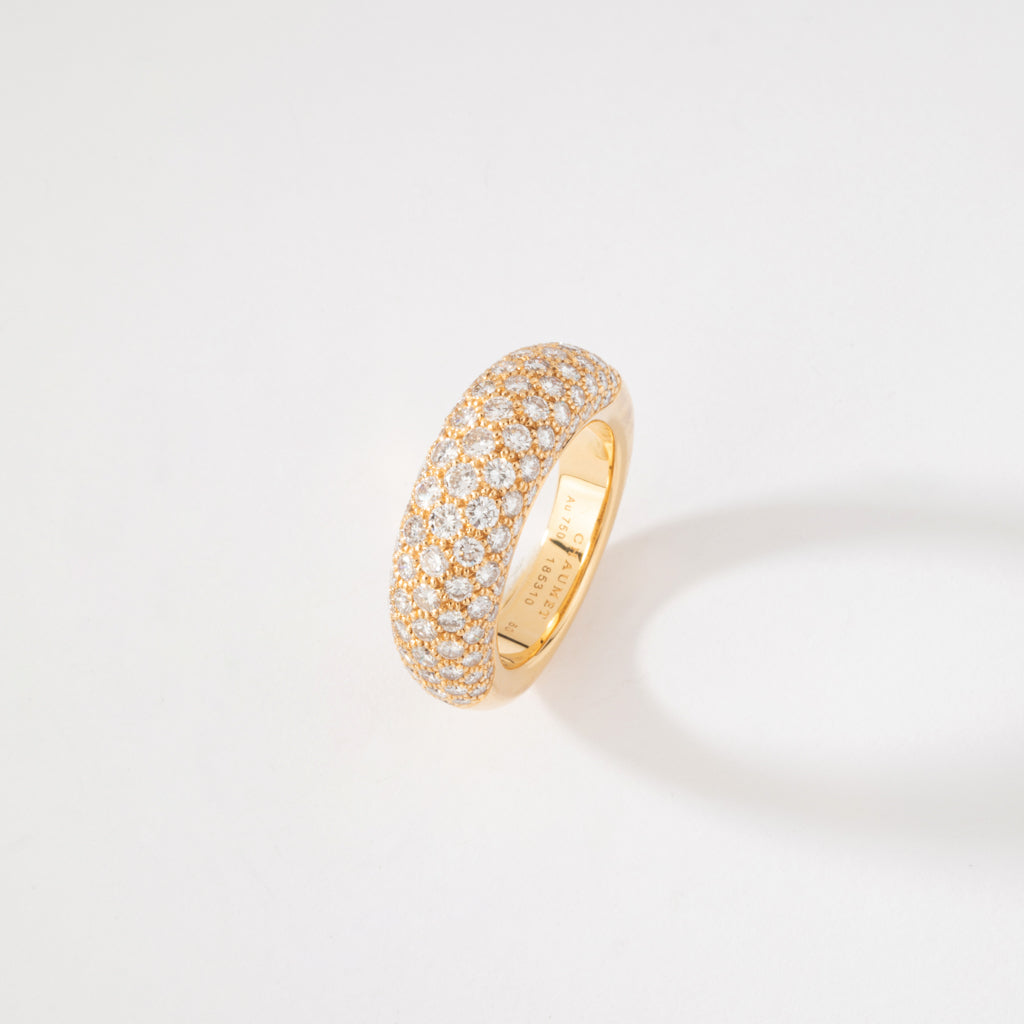 Bague jonc or jaune  en diamant de la maison Chaumet