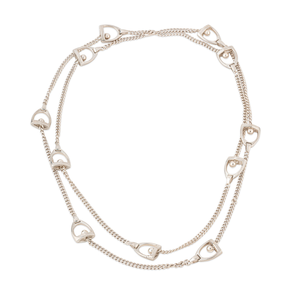 Sautoir étrier Hermès en argent