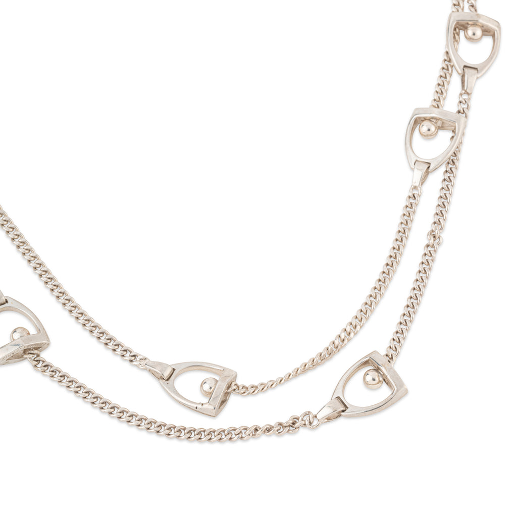 Sautoir étrier Hermès en argent