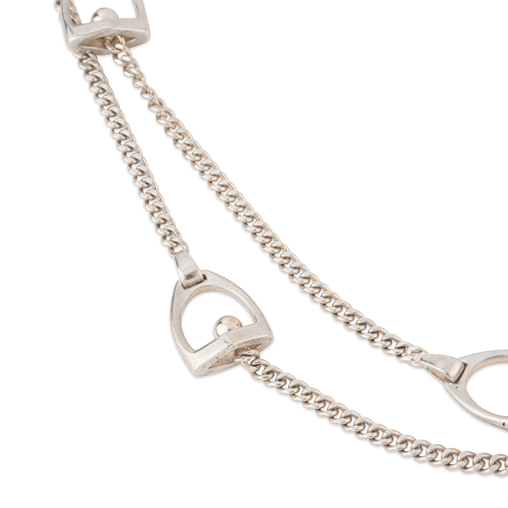 Sautoir étrier Hermès en argent