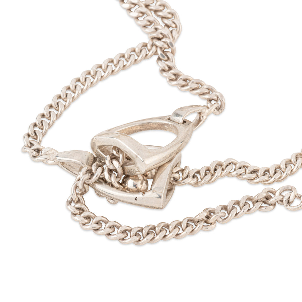 Sautoir étrier Hermès en argent