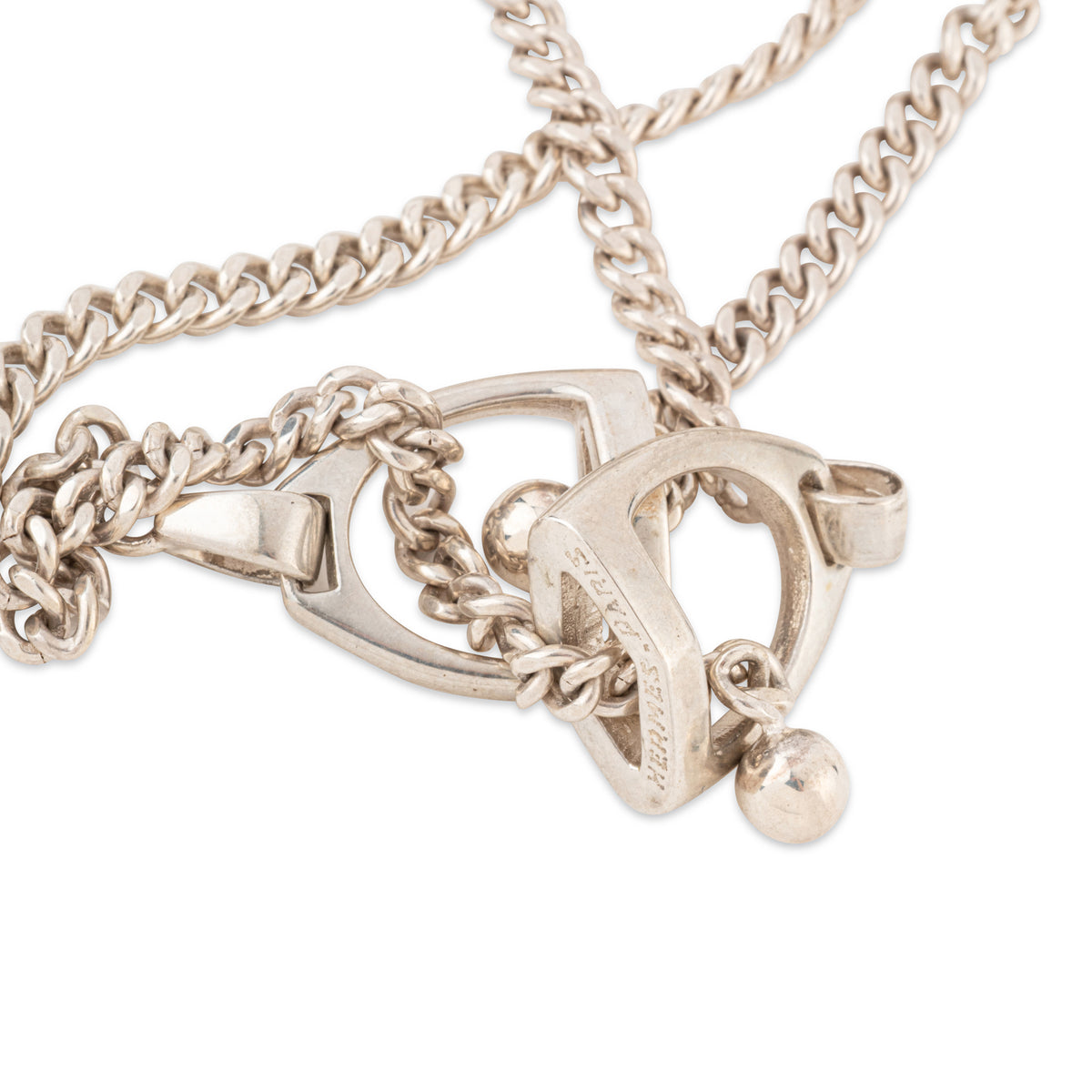 Sautoir étrier Hermès en argent