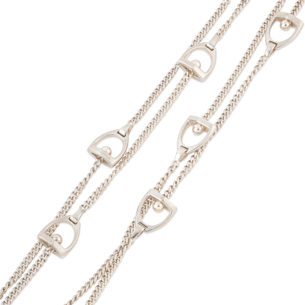 Sautoir étrier Hermès en argent