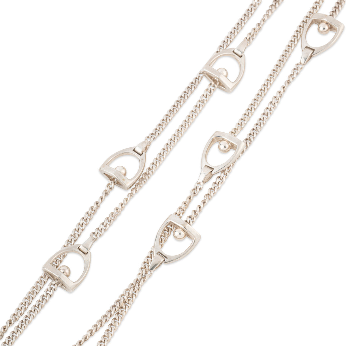 Sautoir étrier Hermès en argent
