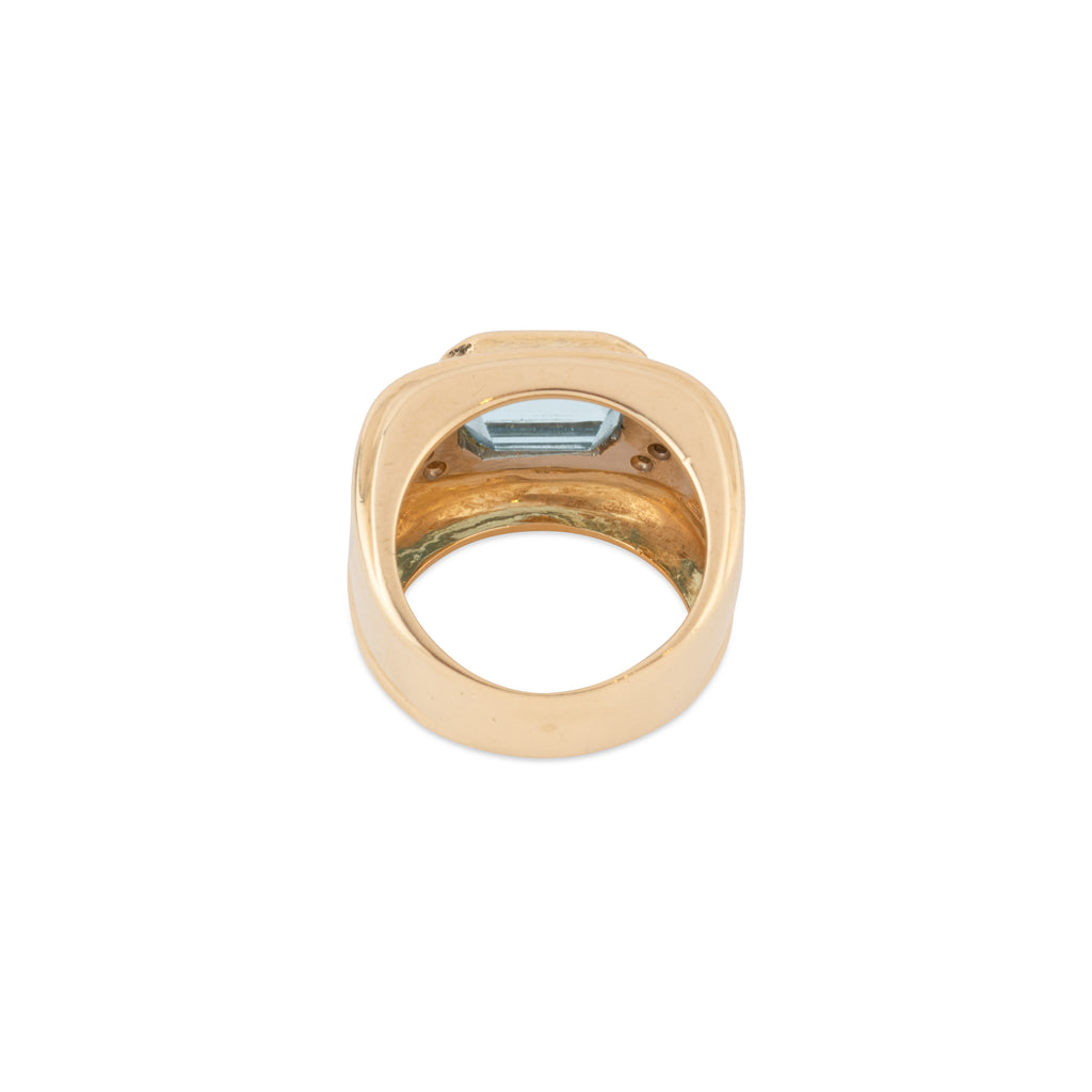 Bague Fred en or blanc et jaune, aigue-marine et diamants