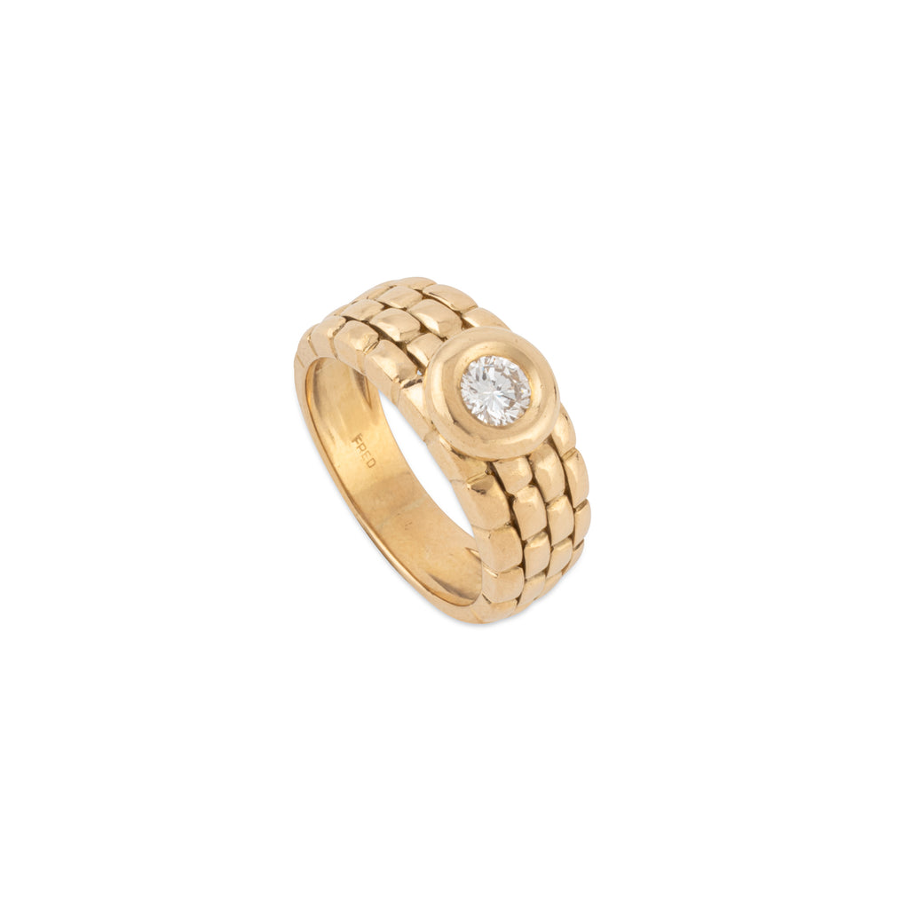 Bague solitaire Fred en or avec diamant
