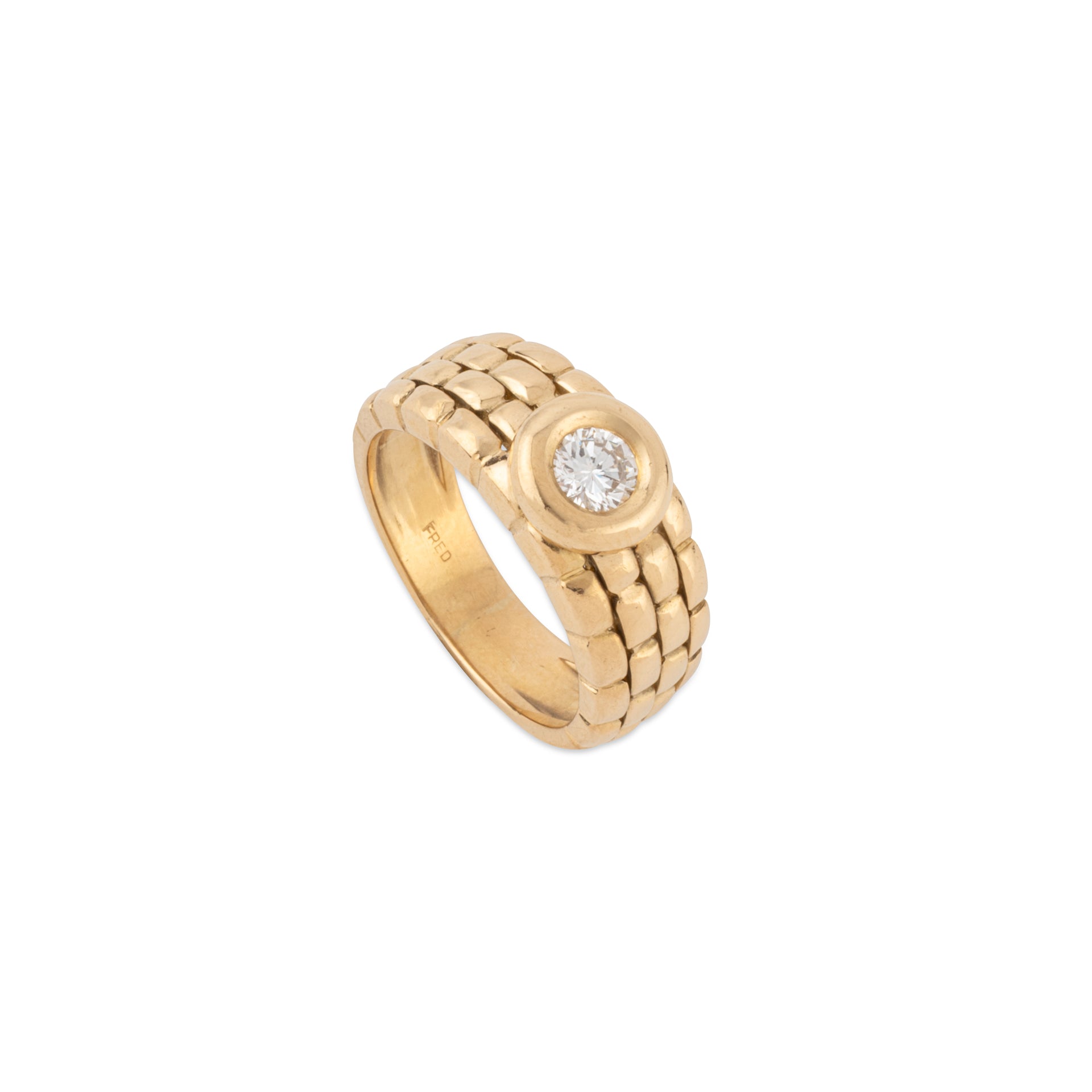 Bague solitaire Fred en or avec diamant