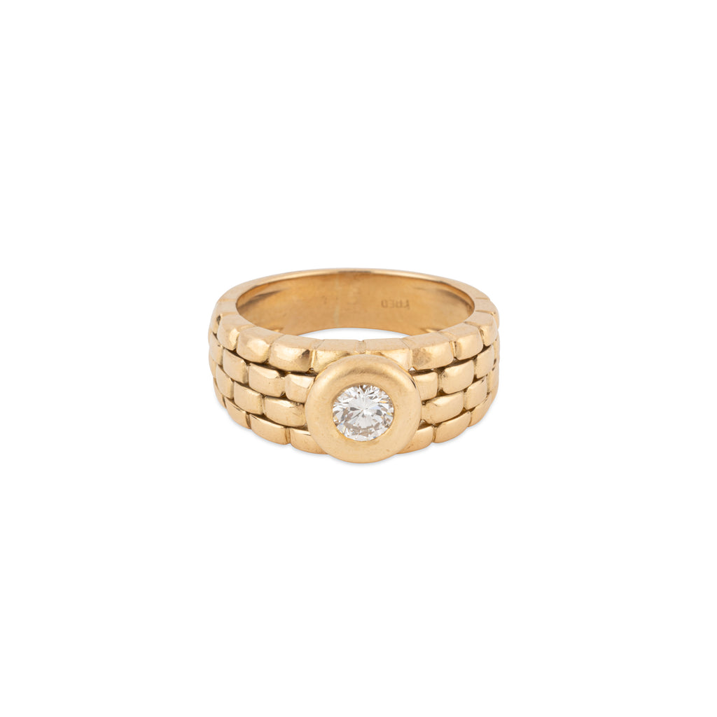 Bague solitaire Fred en or avec diamant