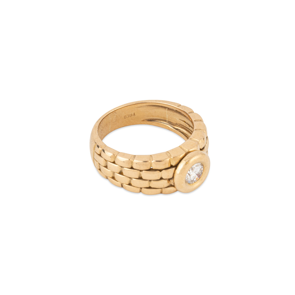 Bague solitaire Fred en or avec diamant