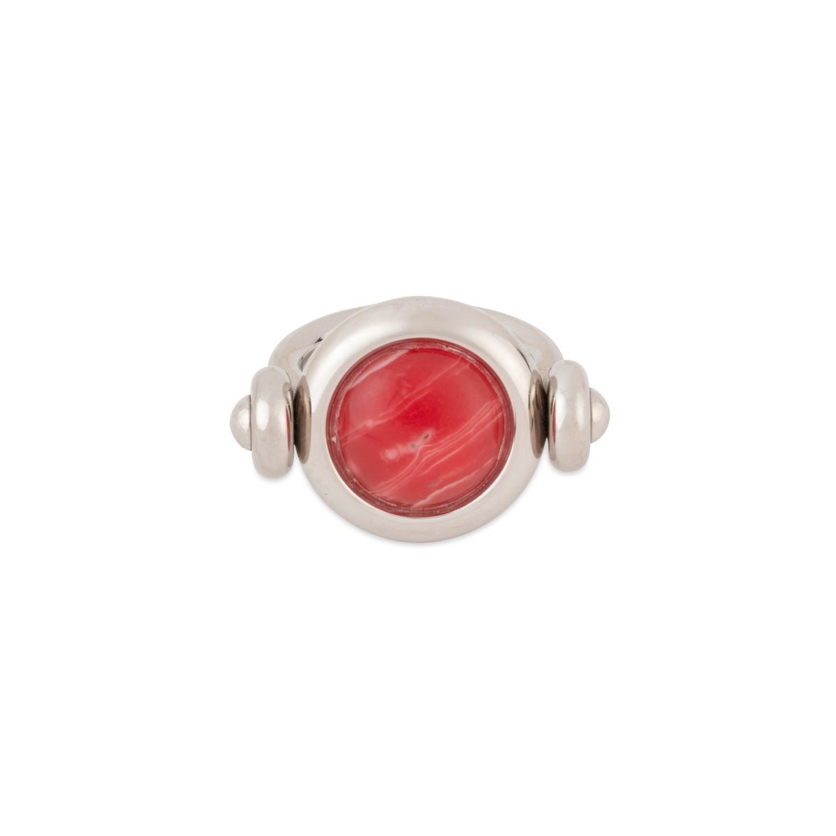 Bague Hermès ornée de marbre rose