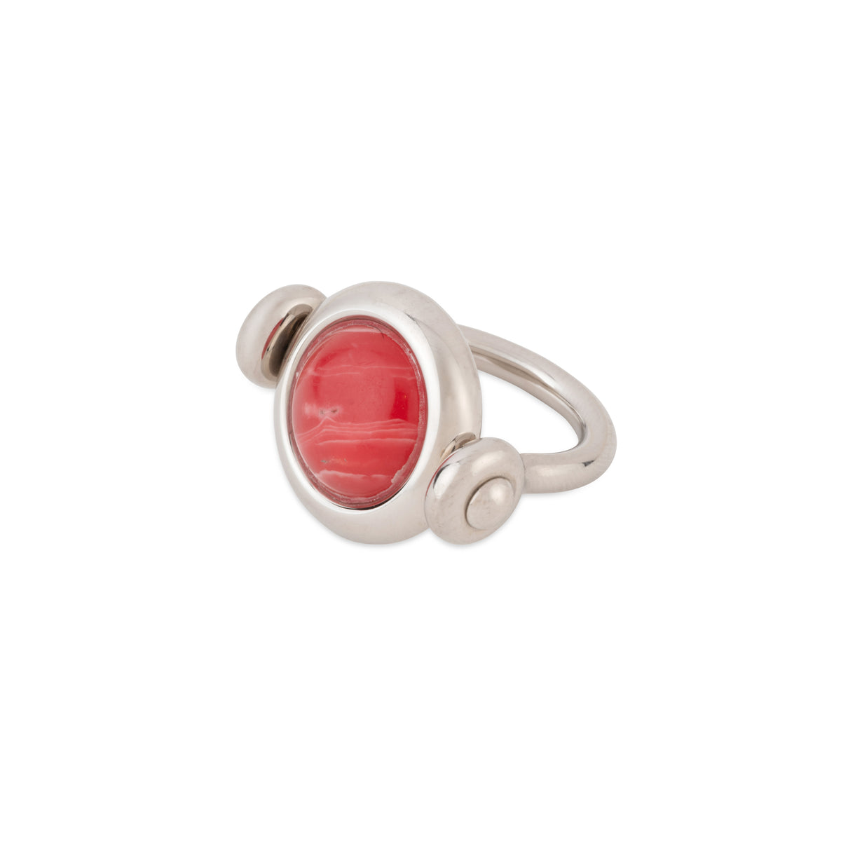 Bague Hermès ornée de marbre rose