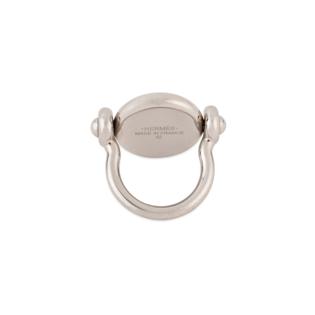 Bague Hermès ornée de marbre rose