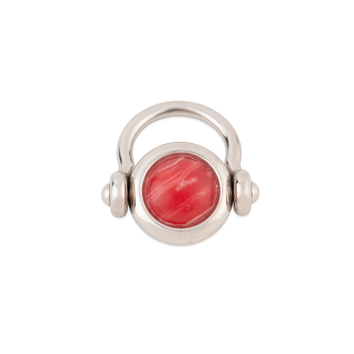 Bague Hermès ornée de marbre rose